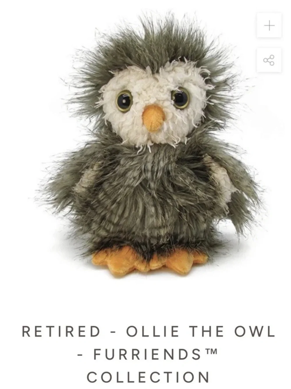 Bunnies By The Bay Ollie the Owl Furriends Plush NWT